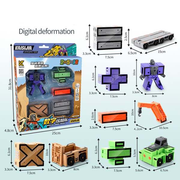 Number Transforming Toy Car Robot