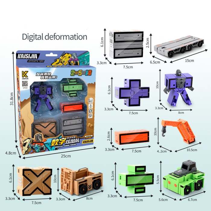 Number Transforming Toy Car Robot
