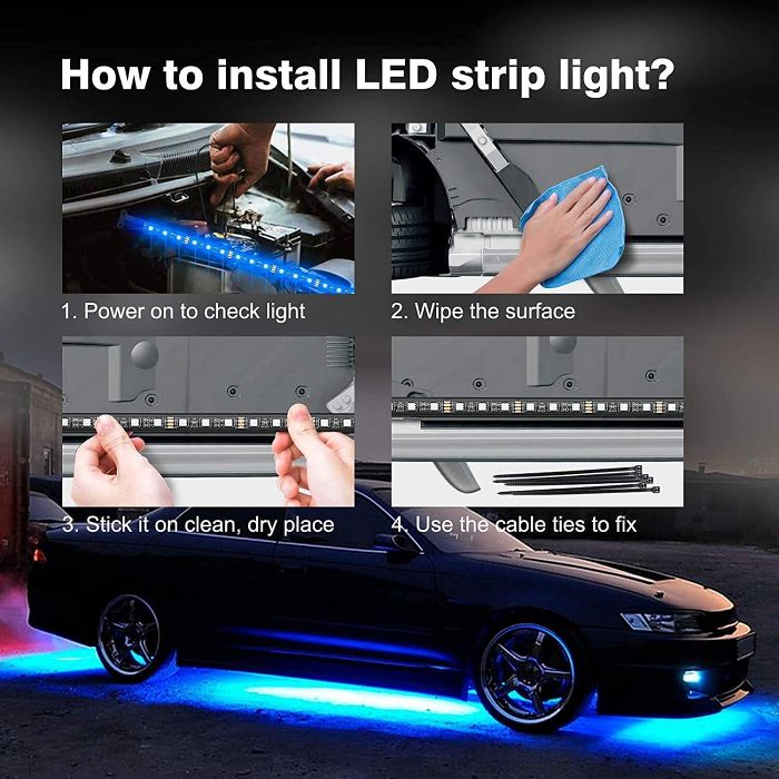LAST DAY 49% OFF- Car Chassis Flexible RGB Waterproof LED Strip Lights (4PCS)
