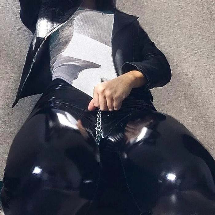 Matte Leather Trousers