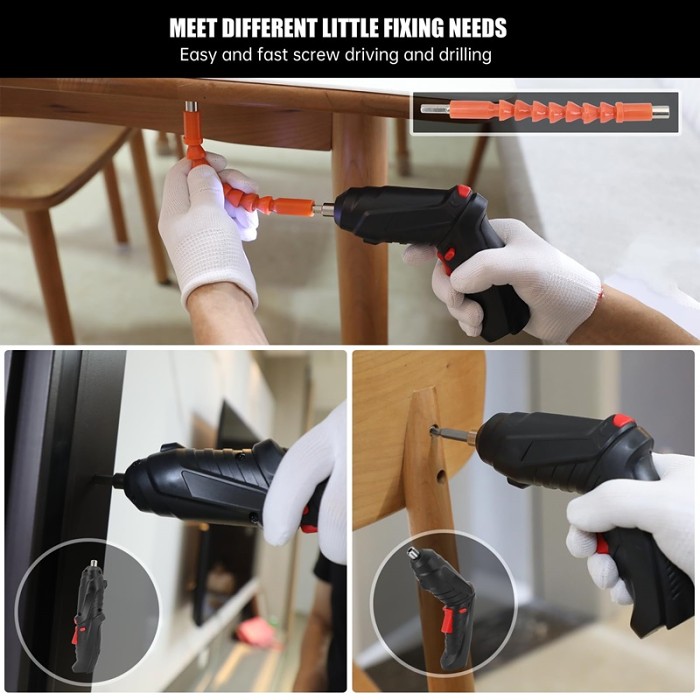 Rechargeable Electric Screwdriver Portable Set With 47 pcs Accessories