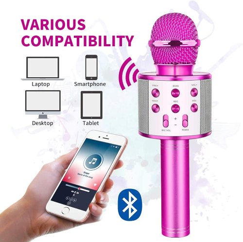 Wireless Bluetooth 3-In-1 Karaoke Mic Speaker