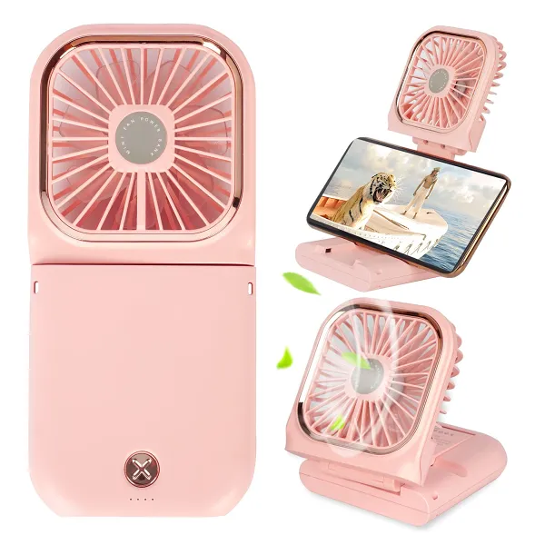 Folding Neck Small Fan Mute Handheld Portable Rechargeable Mini USB Fan