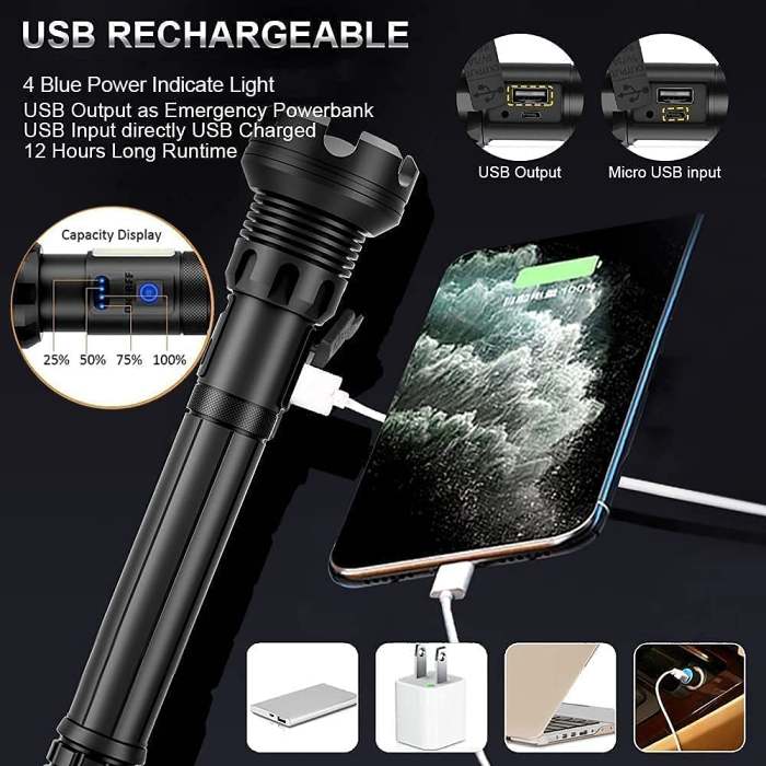 Last Day Promotion- SAVE 70%LED Rechargeable Tactical Laser Flashlight-Buy 3 Free Shipping