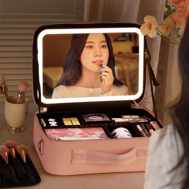 Travel Makeup Bag With LED Mirror-FREE SHIPPING TODAY