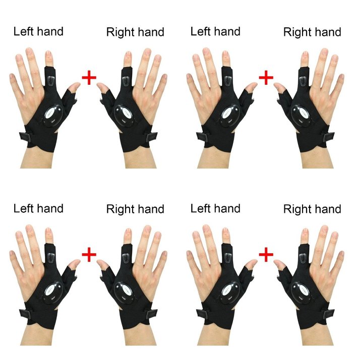 LED Flashlight Waterproof Gloves - Practical Durable Fingerless Gloves