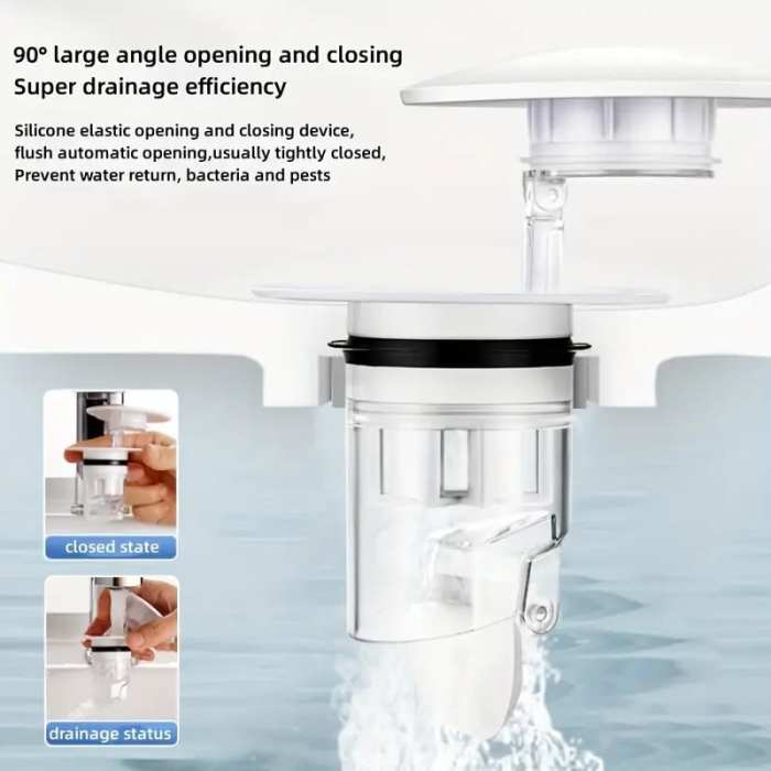 Press-and-Lift Universal Leak-proof Drain Plug