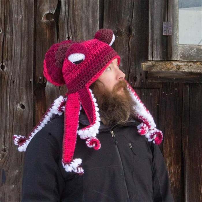 Handicraft Crochet Octopus Hat —— A very good birthday/Christmas gift