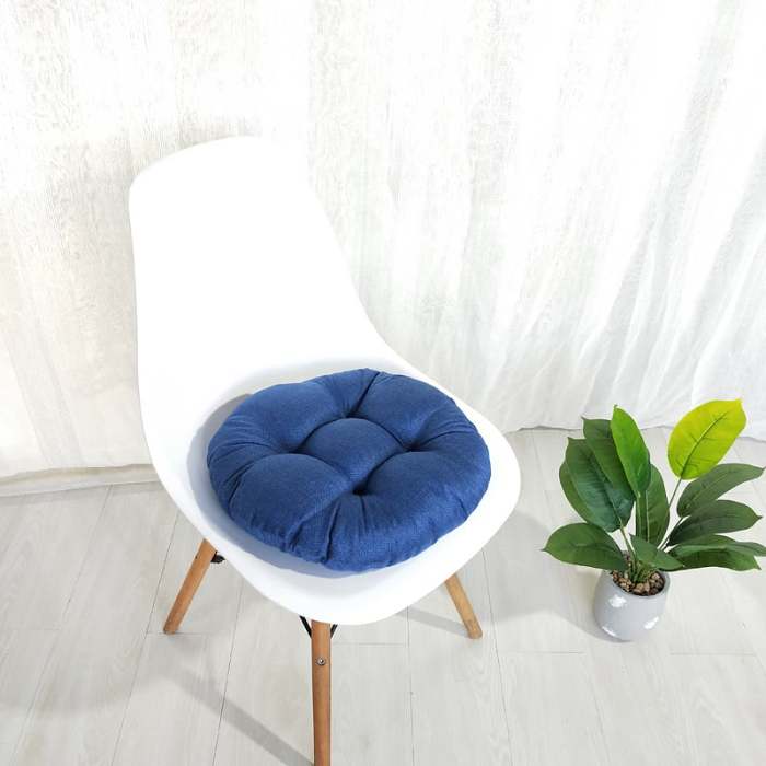 Hot Sale-Round solid color imitation linen cushion pad