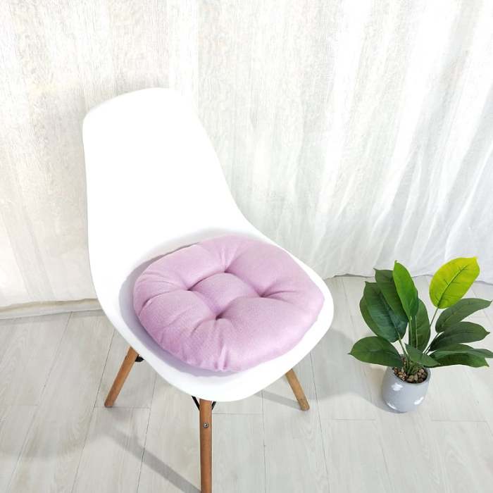 Hot Sale-Round solid color imitation linen cushion pad
