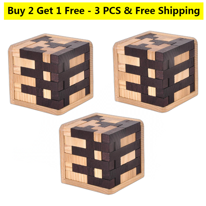 [Hot Sale 47% OFF] Cube 3D Wooden Puzzle - 54 Pcs T-Shaped Blocks