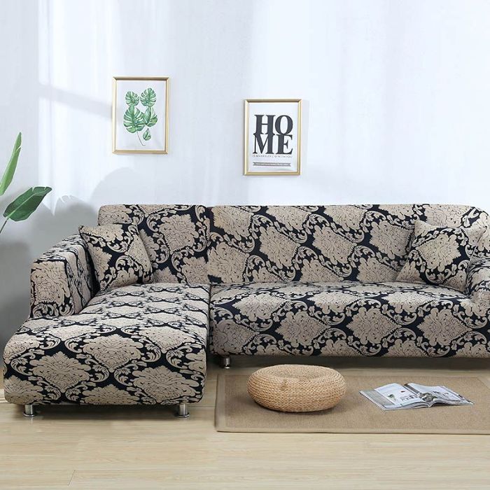L shaped Sofa Cover Elastic Blue Sofa covers for living room