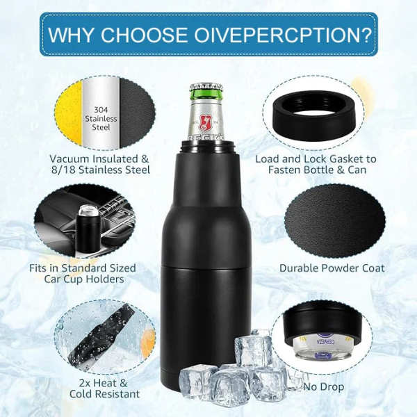 Beer Bottle And Can Cooler With Beer Opener