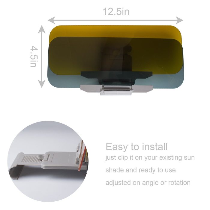 2 in 1 Car Sun Visor - Day and Night Anti-Glare & Anti UV HD Visor