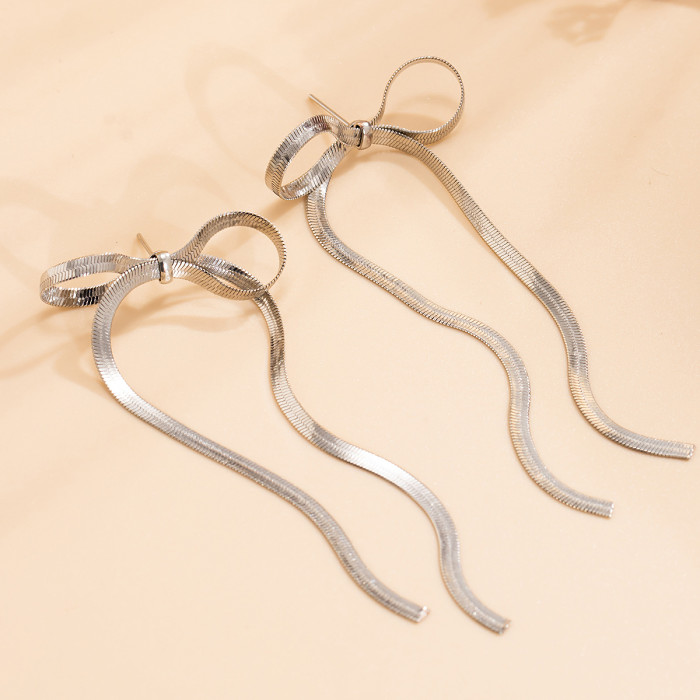 Chain Bow Earrings