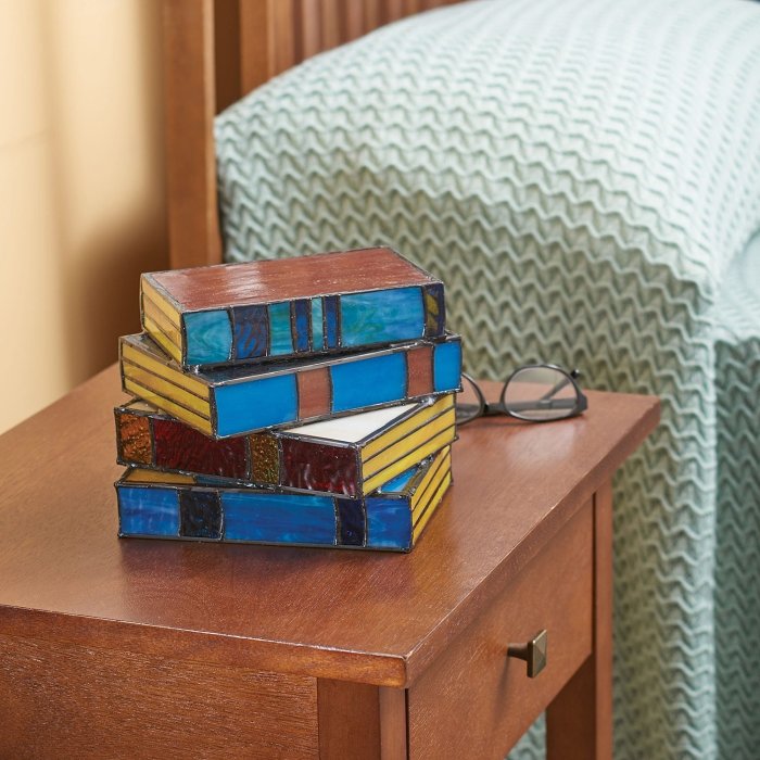 Stained  Stacked Books Lamp