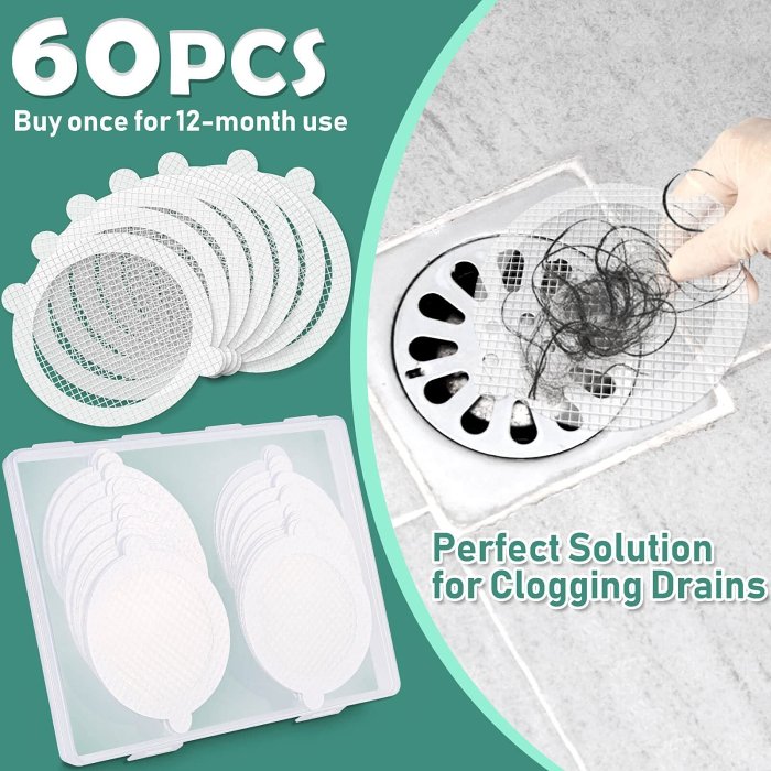 30 Pack Disposable Shower Drain Hair Catcher