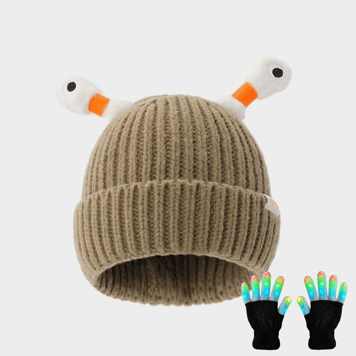 HOT SALE - 49% OFFWinter Parent-Child Cute Glowing Little Monster Knit Hat