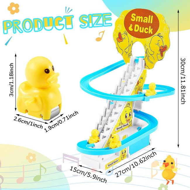 Funny Automatic Stair-Climbing Ducklings Cartoon Race Track Set