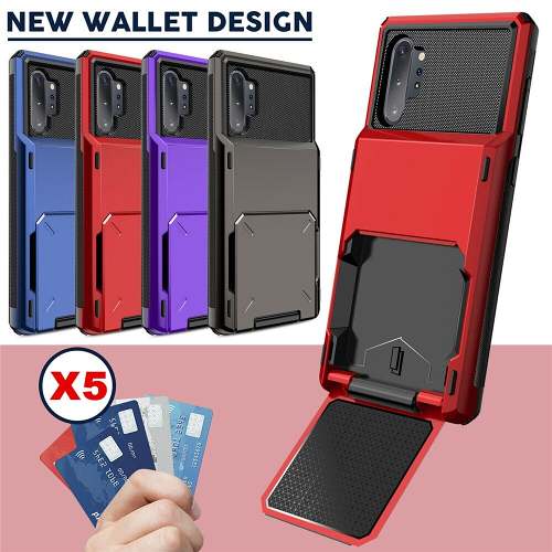 Flip Card Slots Business Armor Case For Samsung Galaxy Note 10 +