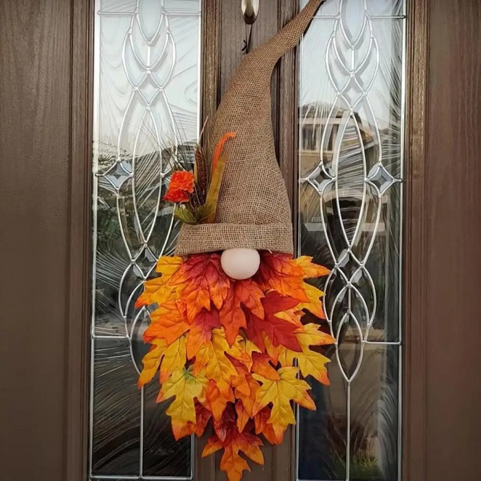 ON SALEFall Maple Gnome Front Door Hanger