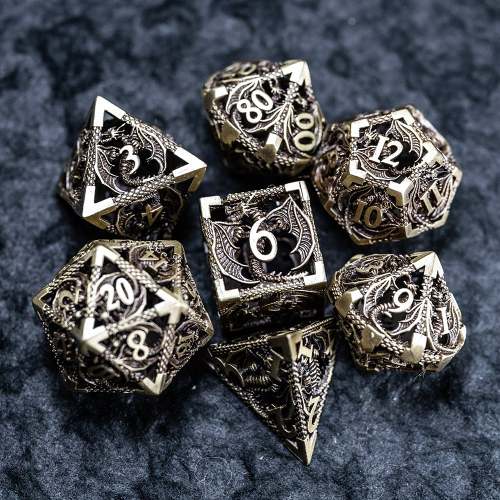 Hollow Metal Dragon Shaped Carving Dice SetBUY 2 FREE SHIPPING