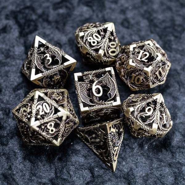 Hollow Metal Dragon Shaped Carving Dice SetBUY 2 FREE SHIPPING