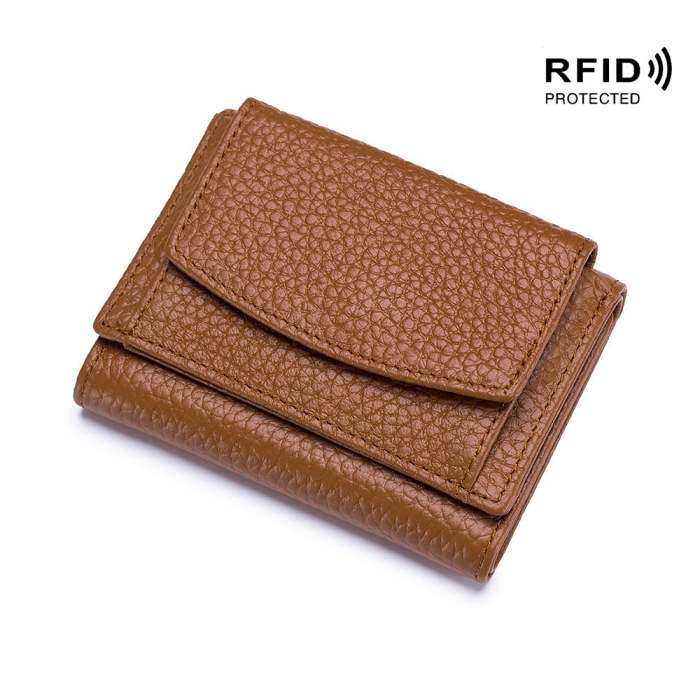 2023 New Genuine Leather RFID Blocking Card Holder Organizer Pocket Mini Wallet