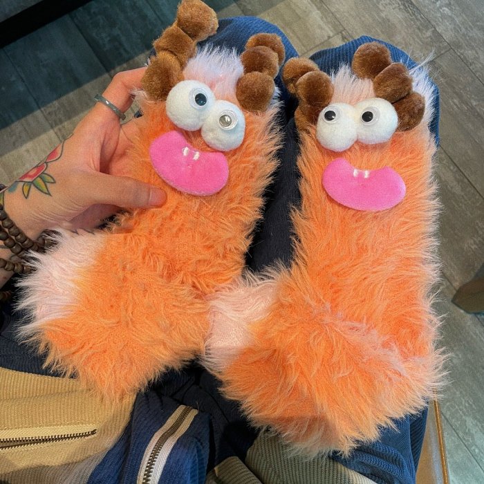 Sale-Warm Cozy Fluffy Cartoon Monster Socks