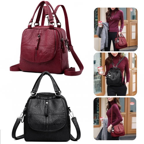 2023 Women Multipurpose Leather Backpack Purse