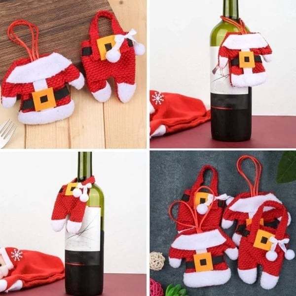 6 Pieces Christmas Silverware Holders Knife Fork Pouch Bag