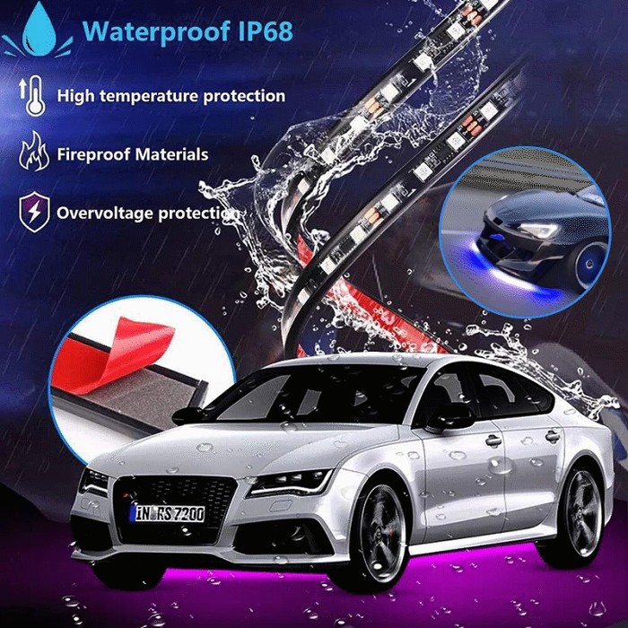 LAST DAY 49% OFF- Car Chassis Flexible RGB Waterproof LED Strip Lights (4PCS)