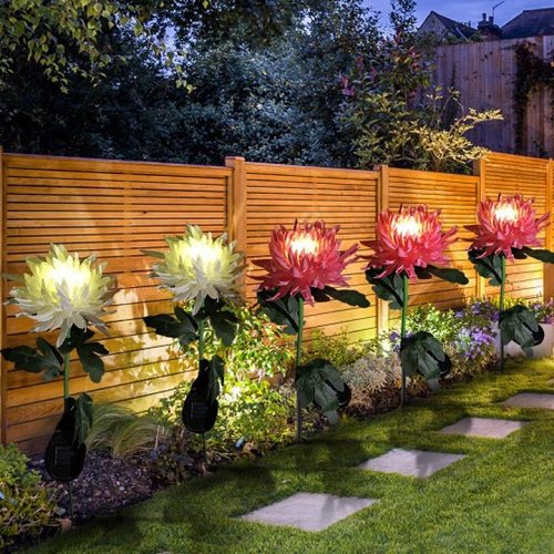 Buy 3 Free Shipping--SPRING ARTIFICIAL CHRYSANTHEMUM SOLAR GARDEN STAK