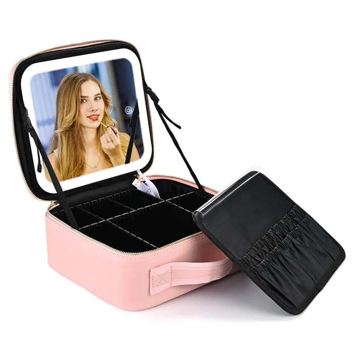 Travel Makeup Bag With LED Mirror-FREE SHIPPING TODAY