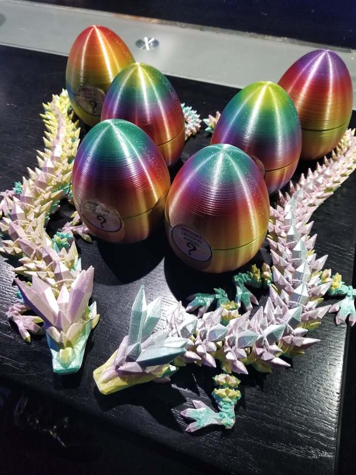 Articulated Crystal Dragon and Dragon Egg