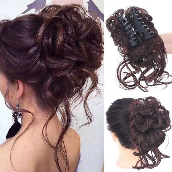 Curly Bun Hair Claw Clips
