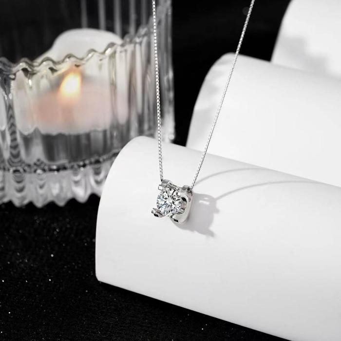 Moissanite Necklace in 925 Sterling Silver