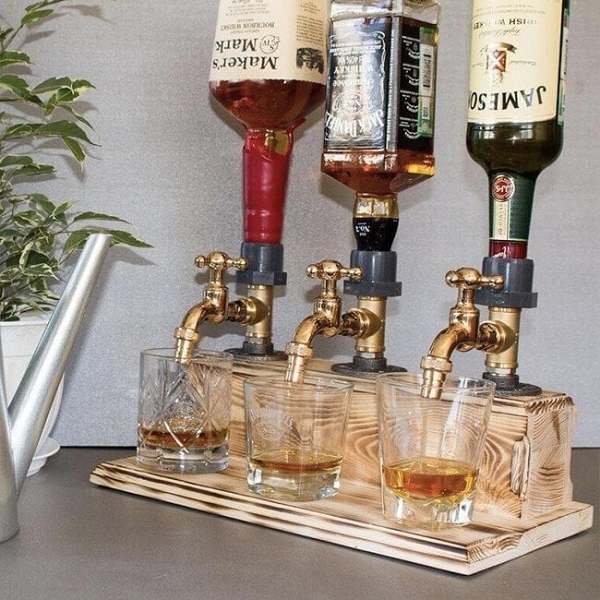 Liquor Alcohol Whiskey Wood Dispenser