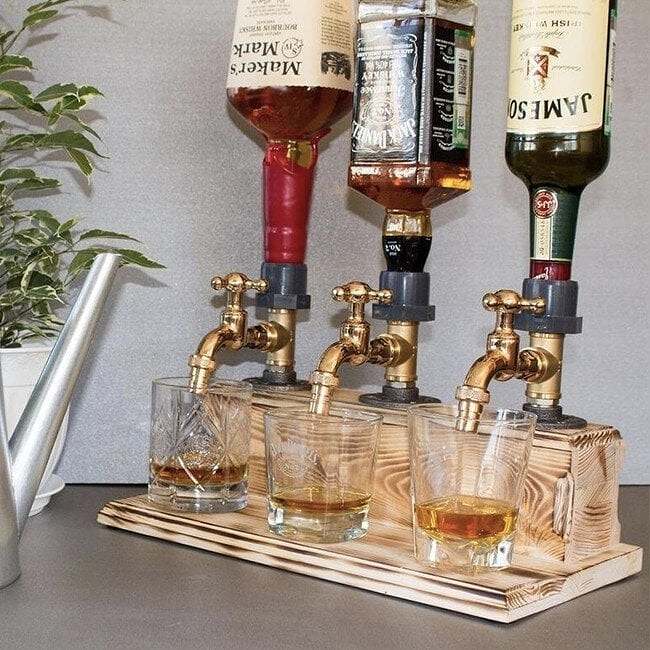 Liquor Alcohol Whiskey Wood Dispenser