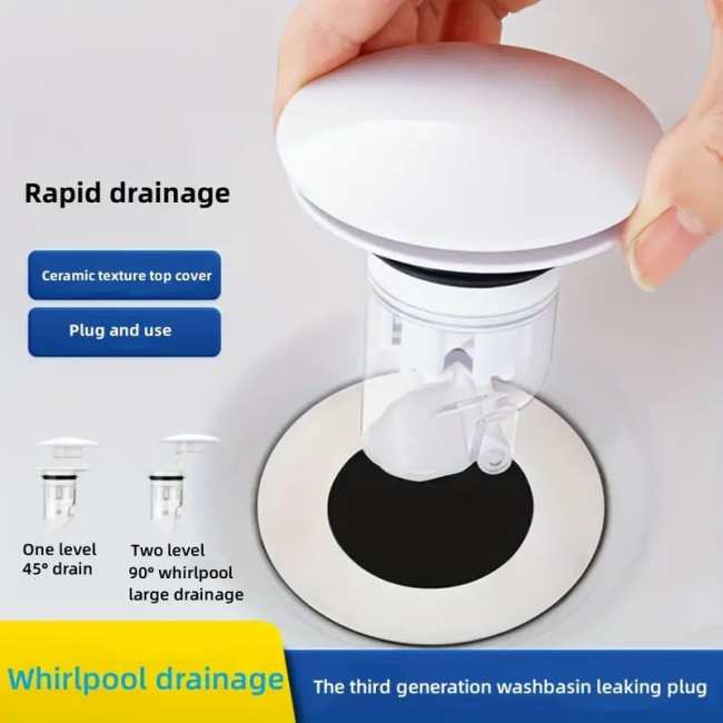 Press-and-Lift Universal Leak-proof Drain Plug