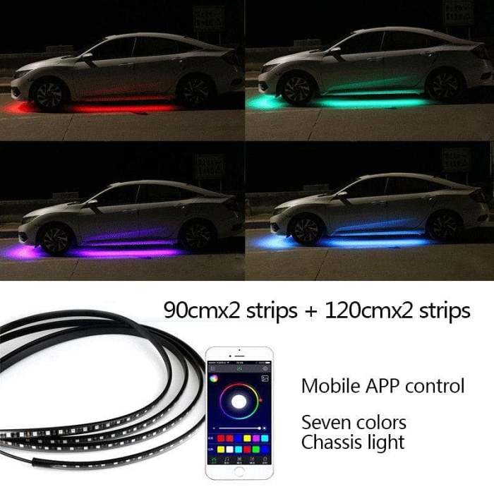 LAST DAY 49% OFF- Car Chassis Flexible RGB Waterproof LED Strip Lights (4PCS)