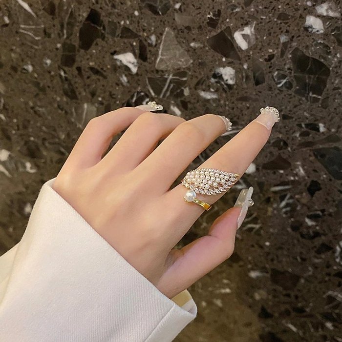 Pearl & Crystal Wing Wrap Ring