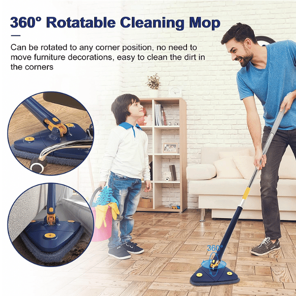 360°Rotatable Flexible Adjustable Self drying Cleaning Triangle Mop