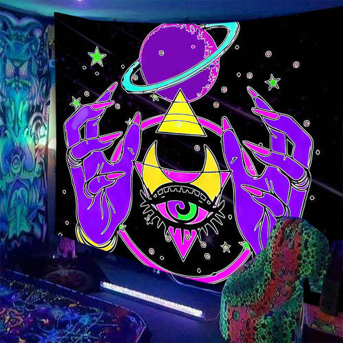 Skull Print Fluorescent Home Decor Tapestry