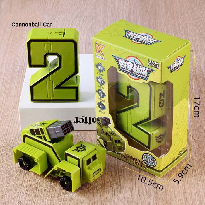 Number Transforming Toy Car Robot