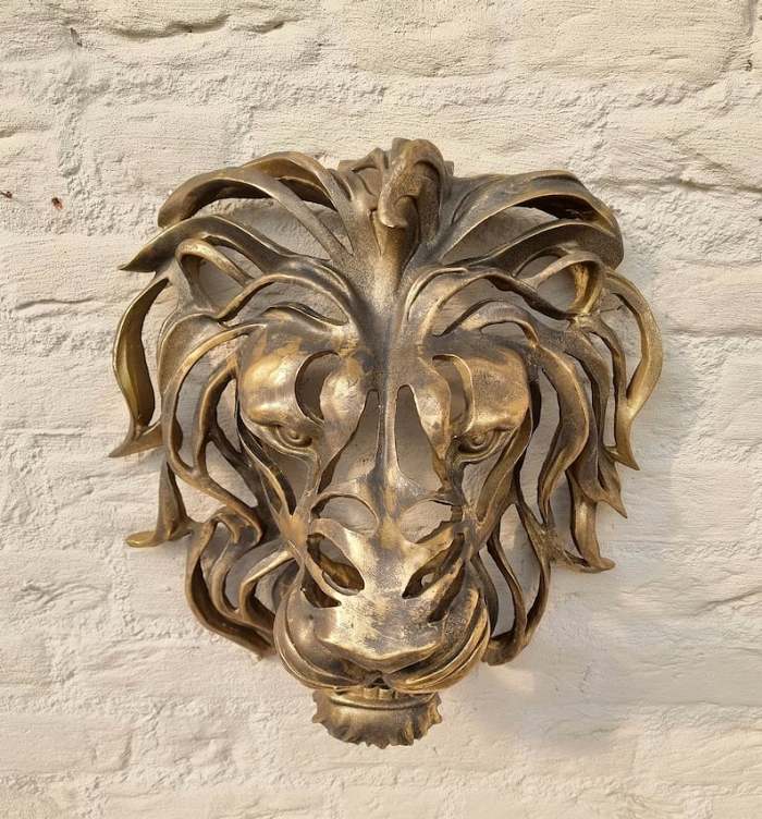 Rare Find-Large Lion Head Wall Mounted Art Sculpture