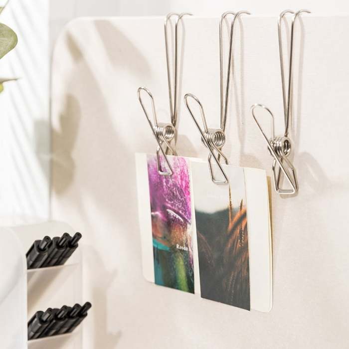 Stainless Steel Long Tail Clip with Hooks--4 PCs/Set
