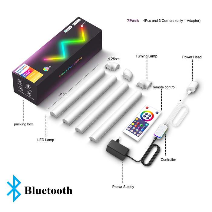 RGB Splicing Remote Control Smart Creative Atmosphere Light Wall Light