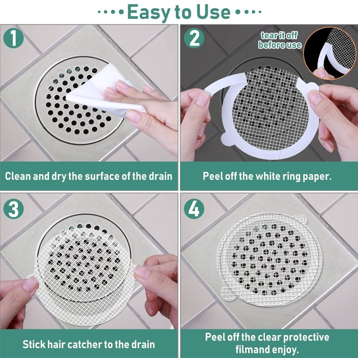 30 Pack Disposable Shower Drain Hair Catcher