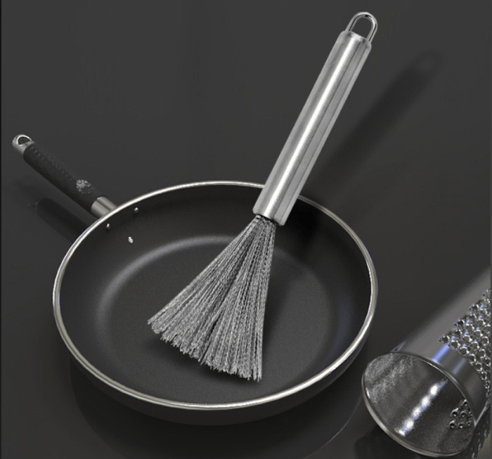 Dish Brush-Kitchen Cleaning Brush for Pans Stoves Cast Iron Skillet Cleaning Dishes Pots